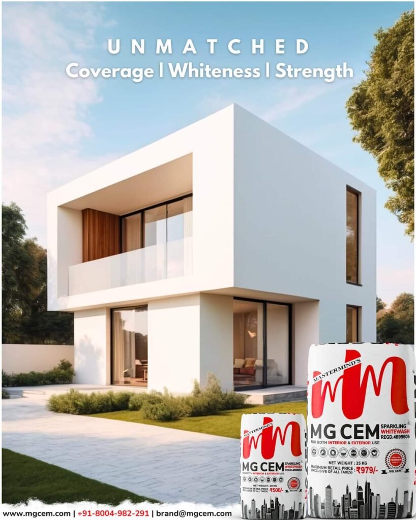 Unleash Brilliance with MG CEM: India's Best White Cement Wash✨️