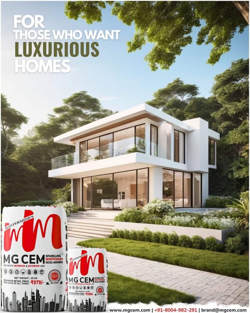 The Epitome of Luxurious Homes, MG CEM India's No.1 Premium White Cement Wash✨️