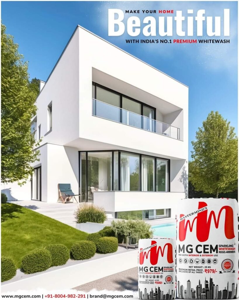 Transform Your Home into a Masterpiece with MG CEM, India's No.1 Premium White Cement Wash✨️