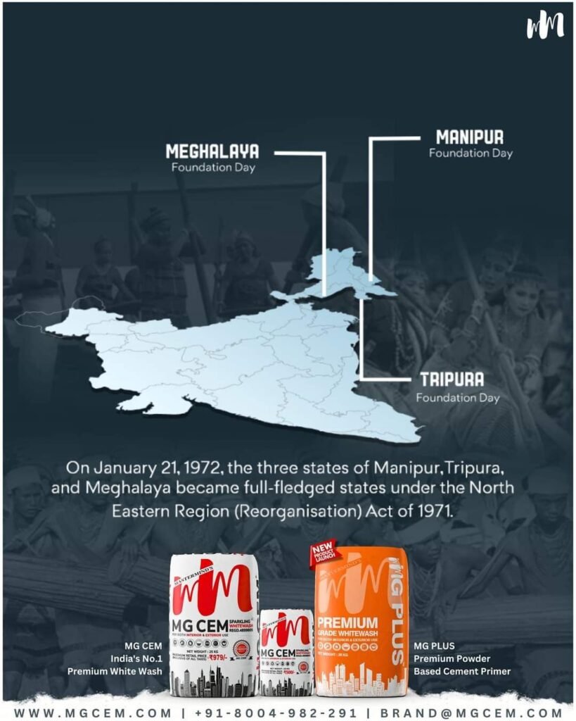 Celebrate Statehood day of Manipur, Meghalaya, and Tripura with MG CEM & MG PLUS.✨️