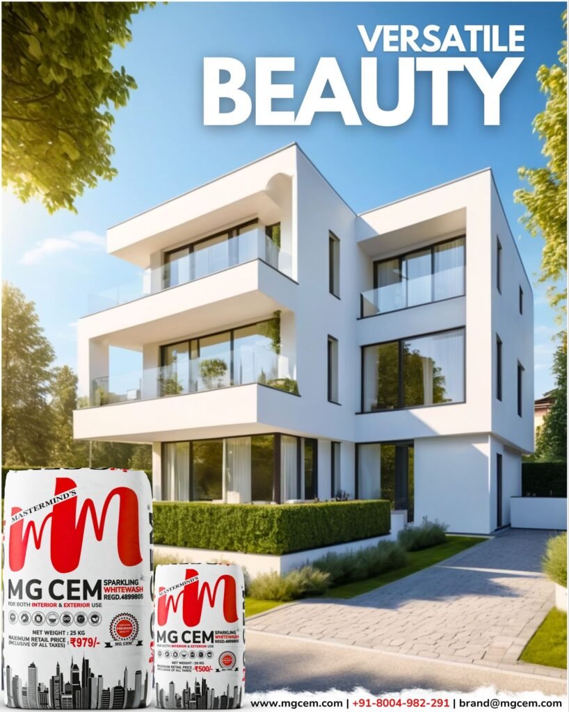 Unveiling the Versatile Beauty of MG CEM - India's No.1 Premium White Cement Wash.✨️👌