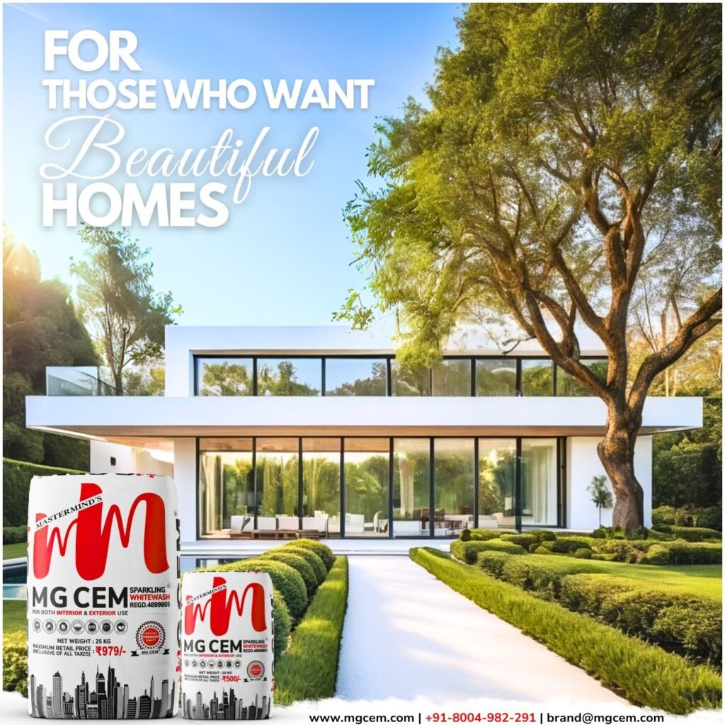 MG CEM - India's No.1 Premium White Cement Wash for Those Seeking Beautiful Homes!✨💫