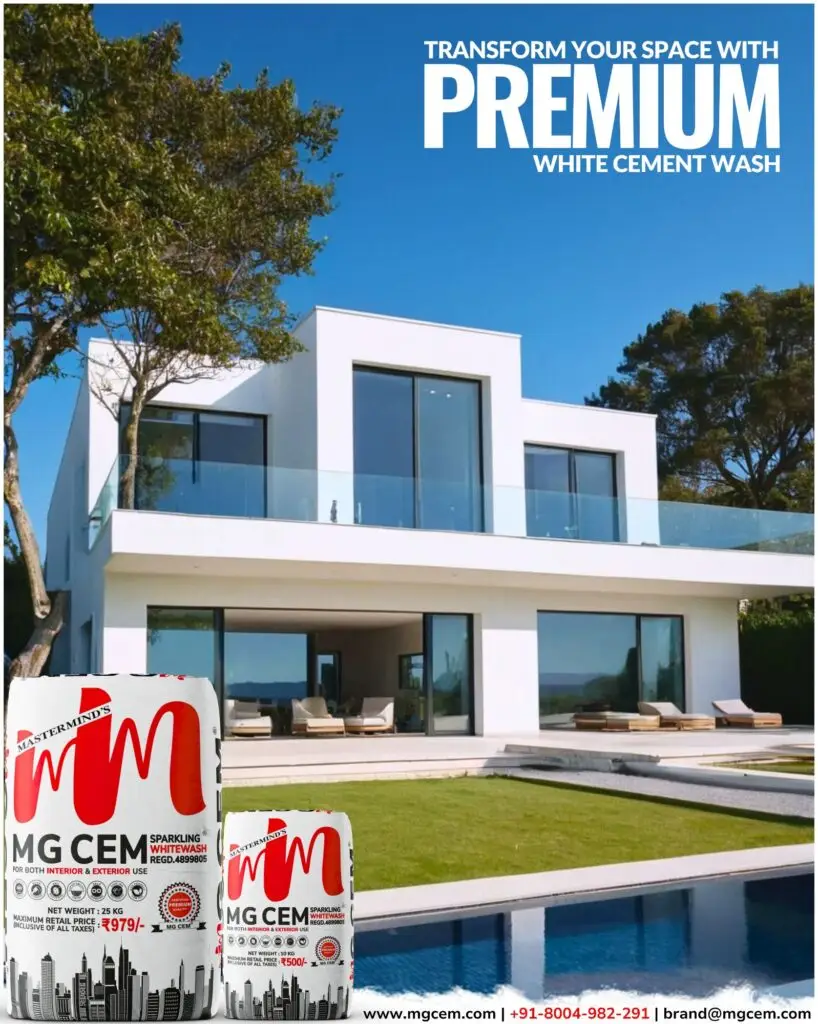 Transform Your Space with MG CEM: India's No.1 Premium White Cement Wash